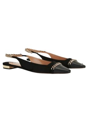 AQUAZZURA NIKKI BALLET SLINGBACK FLATS 37.5